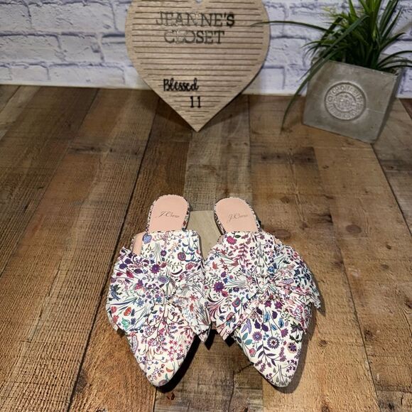 J. Crew floral pointed toe ballet flats slip on 6.5 - Picture 6 of 13